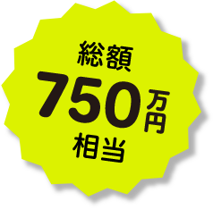 総額750万円相当