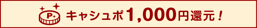 キャシュポ1,000円還元！