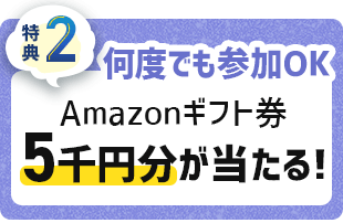 特典2 Amazonギフト券 5千円分が当たる